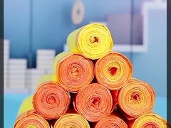 Bolsa de basura reciclada ecológica hecha de plástico reciclado con cierre con cuerda de tracción